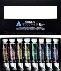 Zestaw farb akrylowych Iridescence Acrylic - Holbein - Chroma Pearl, 8 kolorów x 5 ml