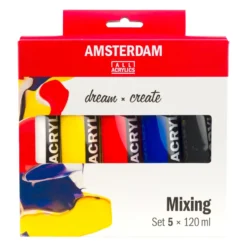 Zestaw farb akrylowych, Mixing - Amsterdam - 5 kolorów x 120 ml