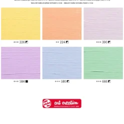 Zestaw farb akrylowych, Pastel - Talens Art Creation - 6 kolorów x 12 ml