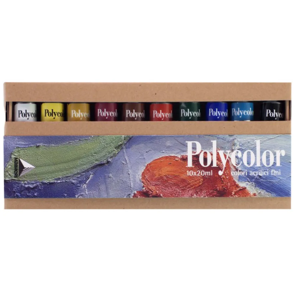 Zestaw farb akrylowych Polycolor - Maimeri - 10 kolorów x 20 ml