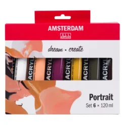 Zestaw farb akrylowych, Portrait - Amsterdam - 6 kolorów x 120 ml
