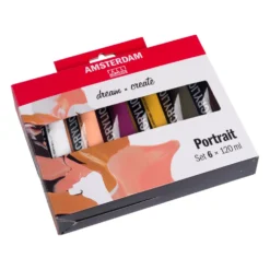 Zestaw farb akrylowych, Portrait - Amsterdam - 6 kolorów x 120 ml
