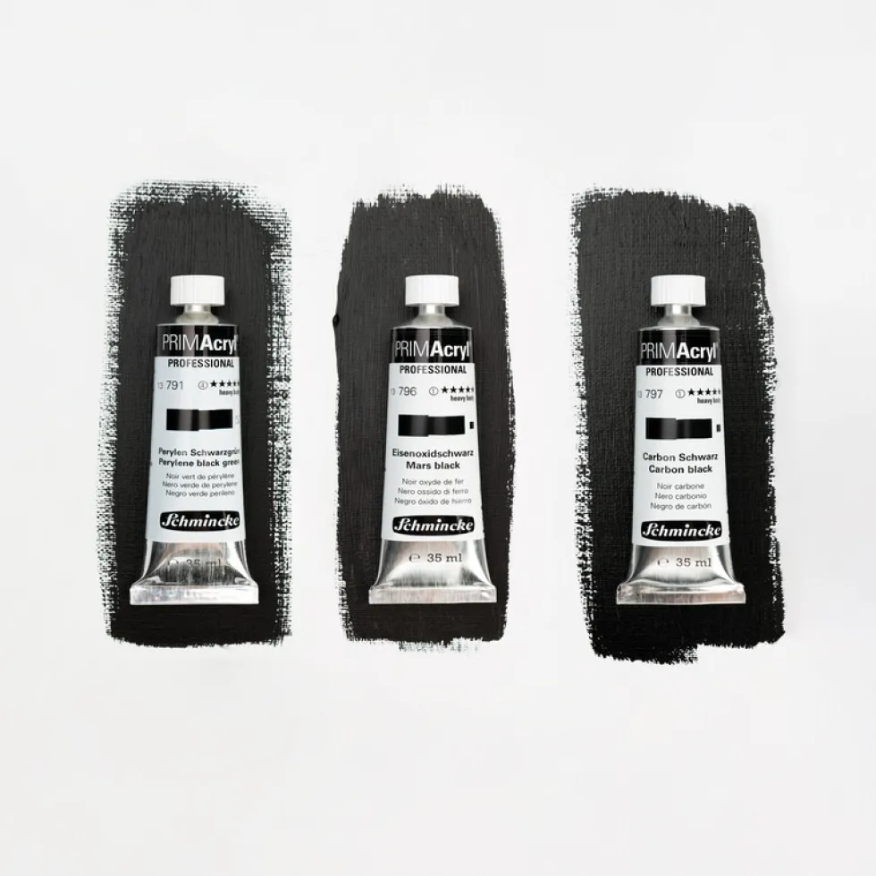 Zestaw farb akrylowych PRIMAcryl Black Shades - Schmincke - 3 x 35 ml