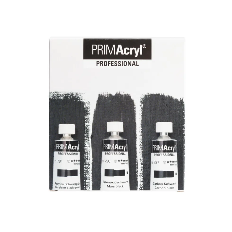 Zestaw farb akrylowych PRIMAcryl Black Shades - Schmincke - 3 x 35 ml