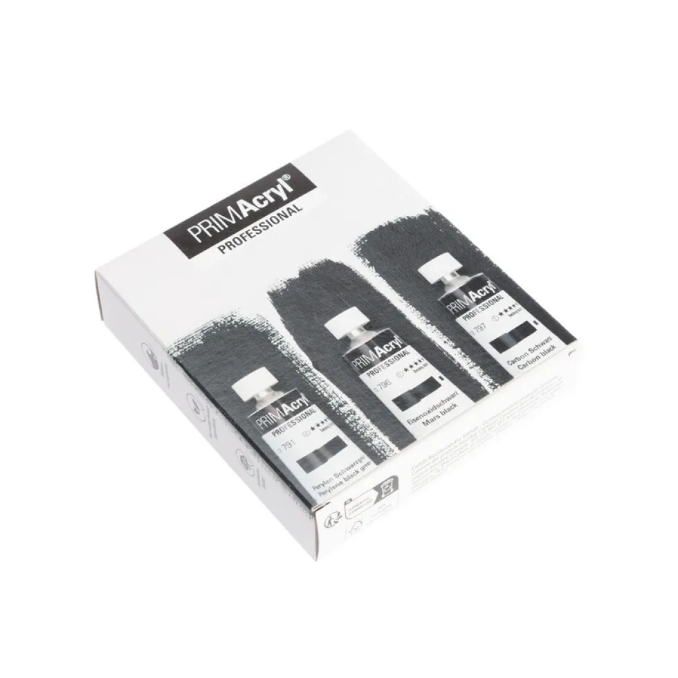 Zestaw farb akrylowych PRIMAcryl Black Shades - Schmincke - 3 x 35 ml