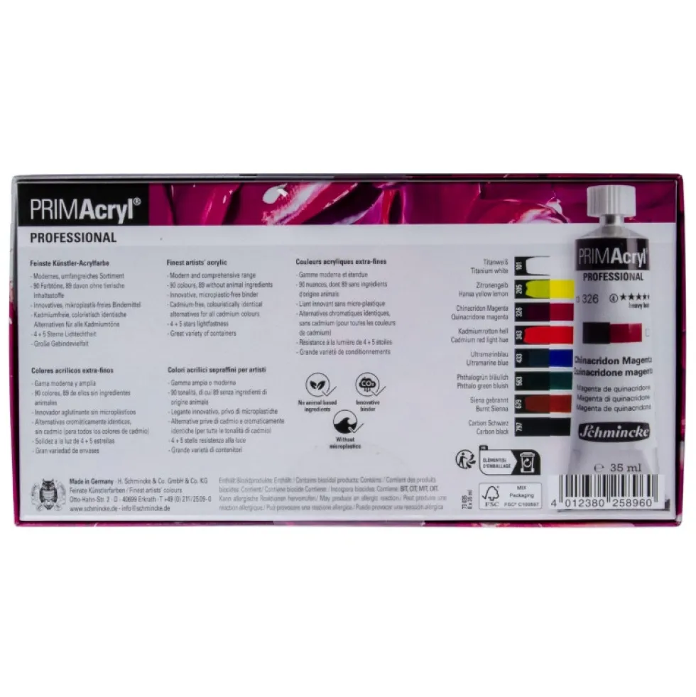 Zestaw farb akrylowych PRIMAcryl - Schmincke - 8 x 35 ml