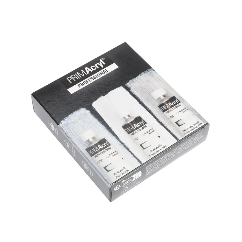 Zestaw farb akrylowych PRIMAcryl White Shades - Schmincke - 3 x 35 ml