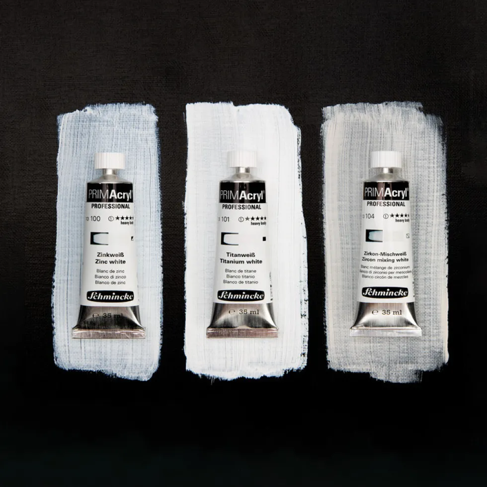 Zestaw farb akrylowych PRIMAcryl White Shades - Schmincke - 3 x 35 ml