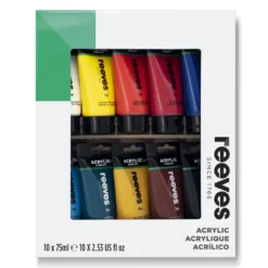 Zestaw farb akrylowych - Reeves - 10 kolorów x 75 ml