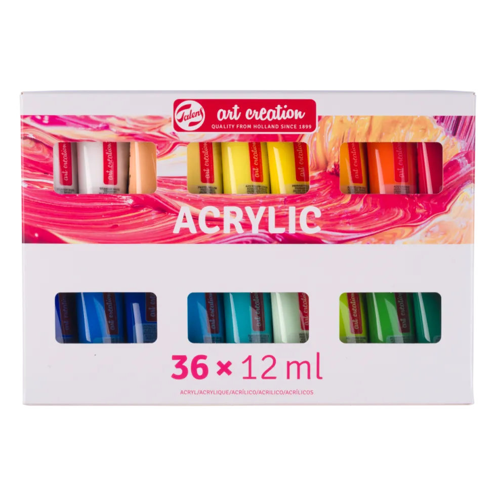 Zestaw farb akrylowych - Talens Art Creation - 36 kolorów x 12 ml