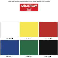 Zestaw farb akrylowych w tubkach - Amsterdam - 6 kolorów x 20 ml