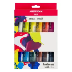 Zestaw farb akrylowych w tubkach - Amsterdam - Landscape, 12 kolorów x 20 ml