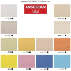 Zestaw farb akrylowych w tubkach - Amsterdam - Pastel, 12 kolorów x 20 ml
