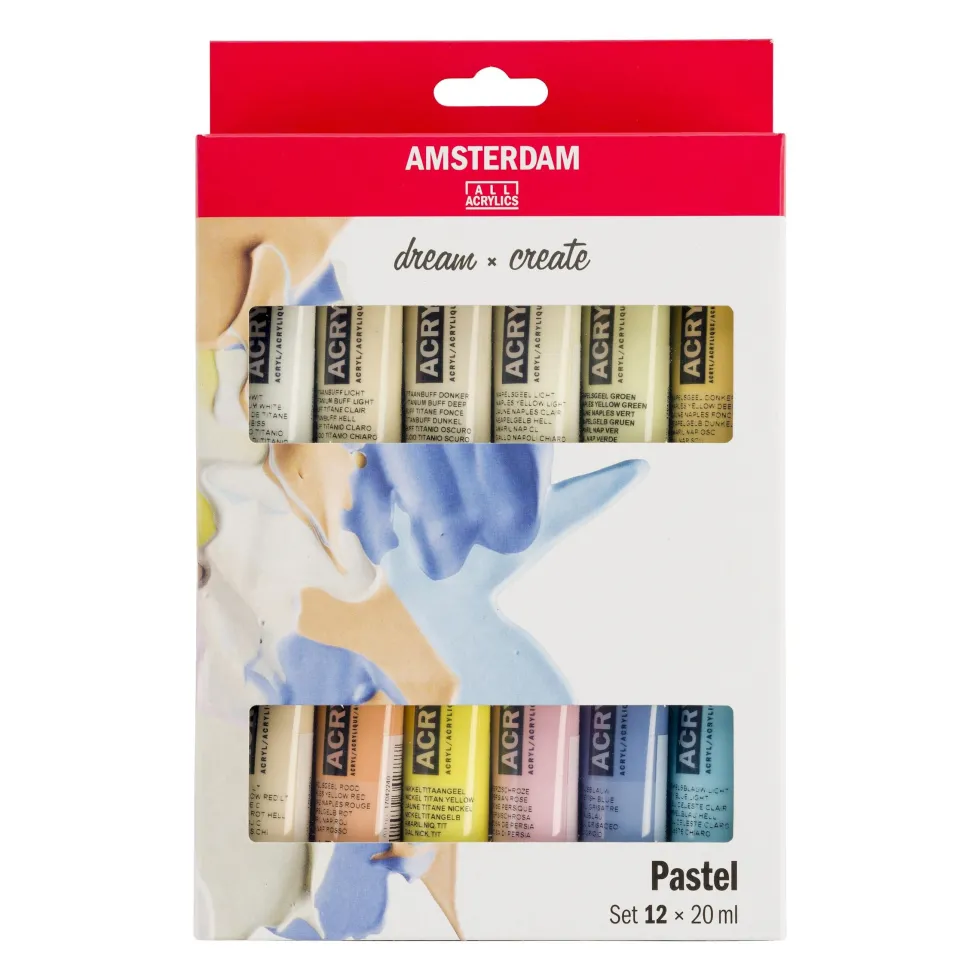 Zestaw farb akrylowych w tubkach - Amsterdam - Pastel, 12 kolorów x 20 ml