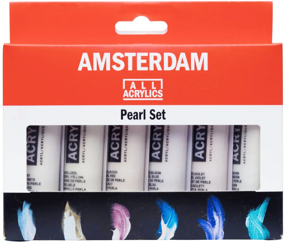 Zestaw farb akrylowych w tubkach - Amsterdam - perłowe, 6 kolorów x 20 ml