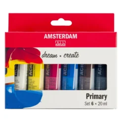 Zestaw farb akrylowych w tubkach - Amsterdam - Primary, 6 kolorów x 20 ml