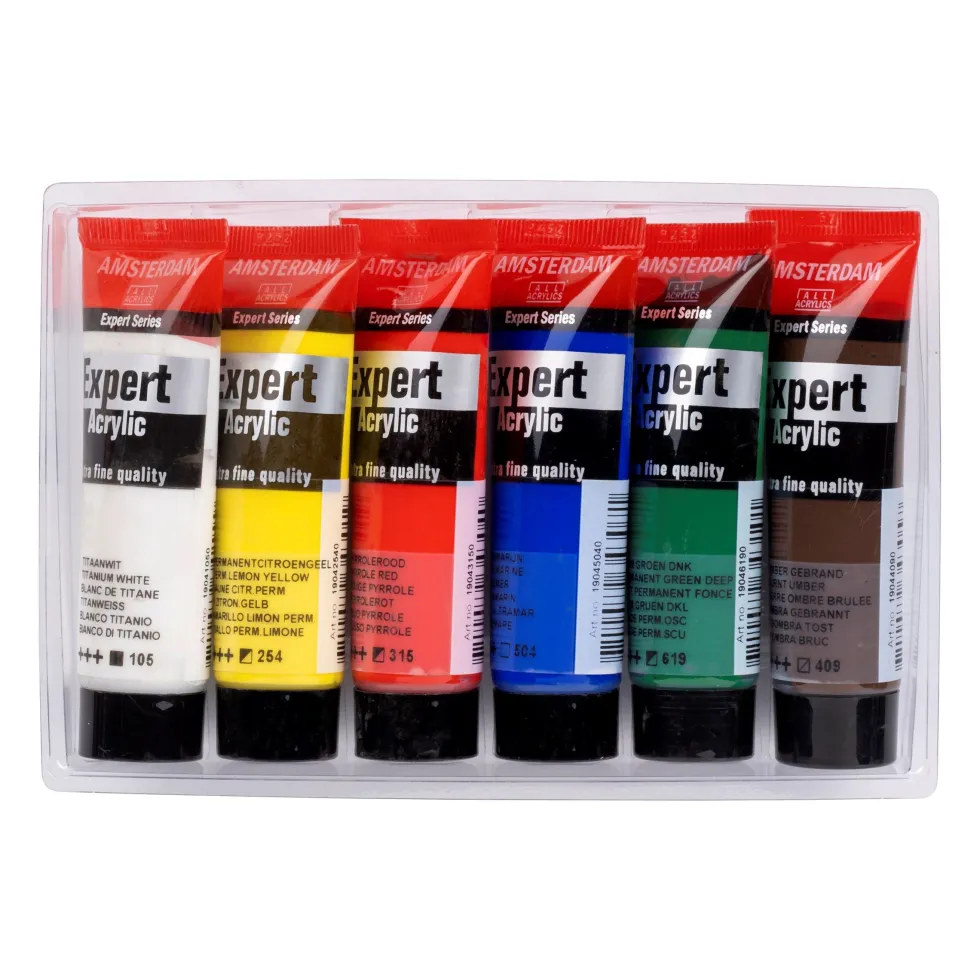 Zestaw farb akrylowych w tubkach Expert - Amsterdam - 6 kolorów x 20 ml