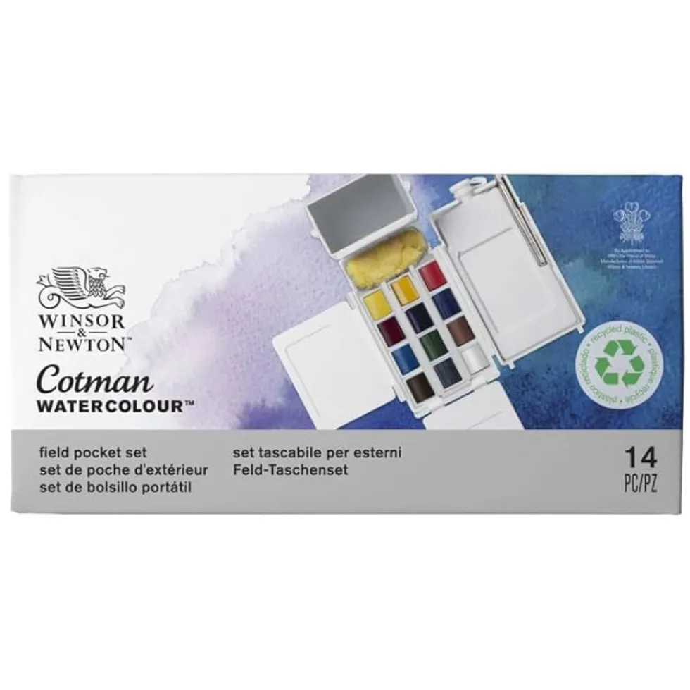 Zestaw farb akwarelowych Cotman Field - Winsor & Newton - 12 kolorów