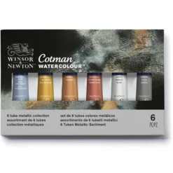 Zestaw farb akwarelowych Cotman Metallic - Winsor & Newton - 8 kolorów