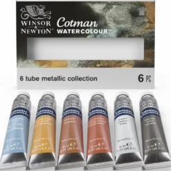 Zestaw farb akwarelowych Cotman Metallic - Winsor & Newton - 8 kolorów