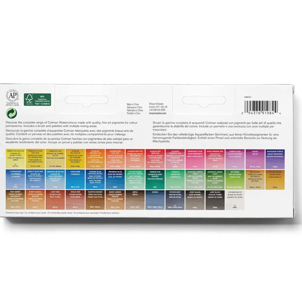 Zestaw farb akwarelowych Cotman Studio - Winsor & Newton - 45 szt.