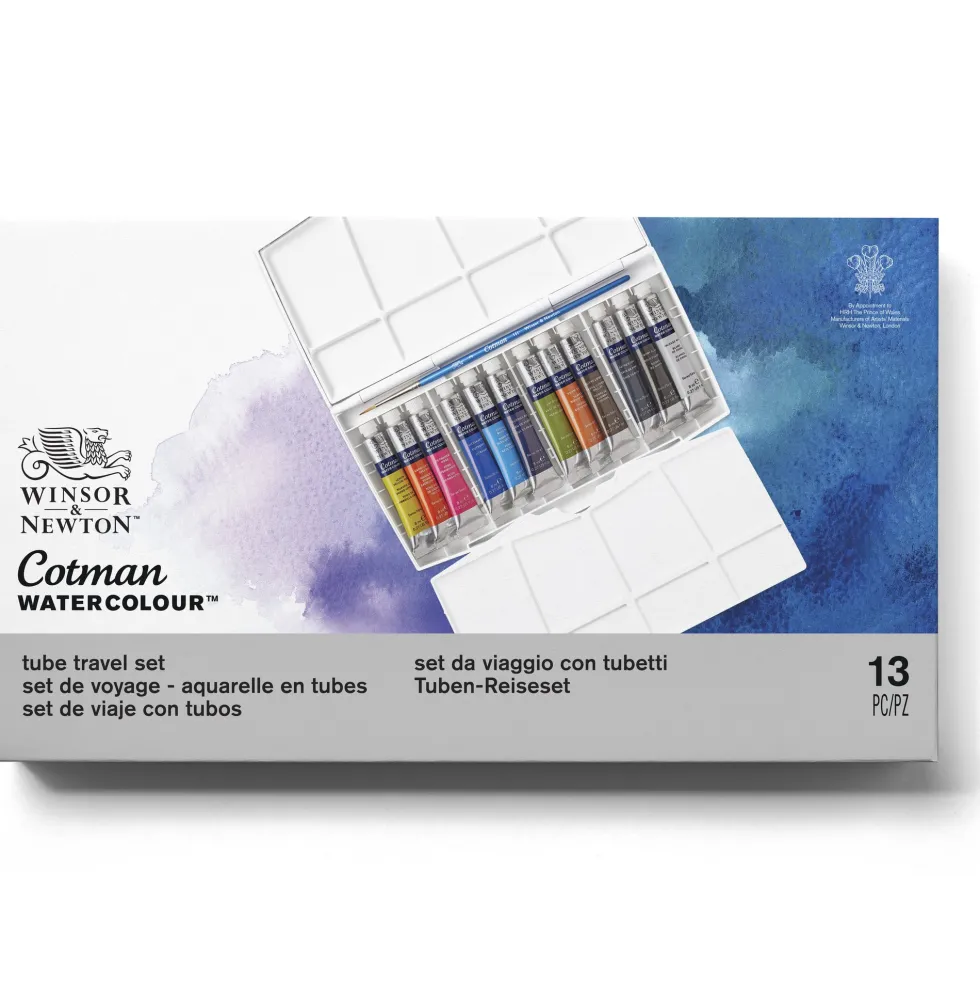 Zestaw farb akwarelowych Cotman w tubkach, Travel Set - Winsor & Newton - 13 szt.