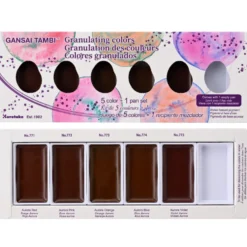 Zestaw farb akwarelowych Gansai Tambi Granulating - Kuretake - 5 kolorów