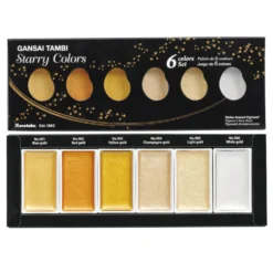 Zestaw farb akwarelowych Gansai Tambi - Kuretake - Starry Colors, 6 szt.