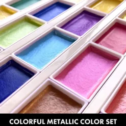 Zestaw farb akwarelowych Gansai Tambi Metallic - Kuretake - 24 szt.
