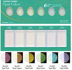 Zestaw farb akwarelowych Gansai Tambi Opal Colors - Kuretake - 6 kolorów