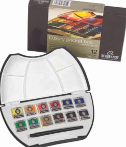 Zestaw farb akwarelowych Luxury Pocket Box w etui - Rembrandt - 12 kolorów