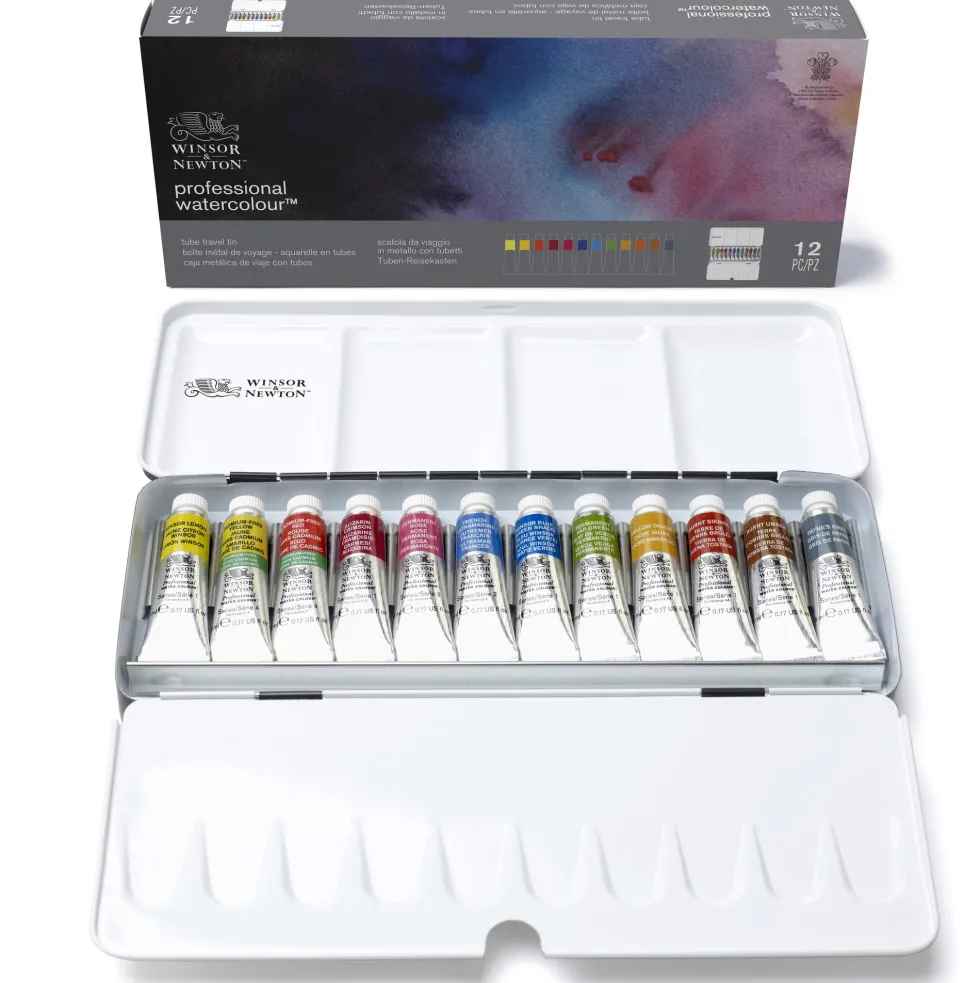 Zestaw farb akwarelowych Professional - Winsor & Newton - 12 kolorów x 5 ml