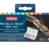Zestaw farb akwarelowych w kostkach Metallic - Derwent - 12 kolorów