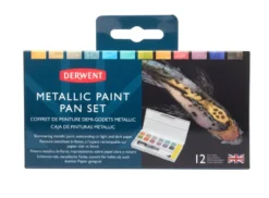 Zestaw farb akwarelowych w kostkach Metallic - Derwent - 12 kolorów