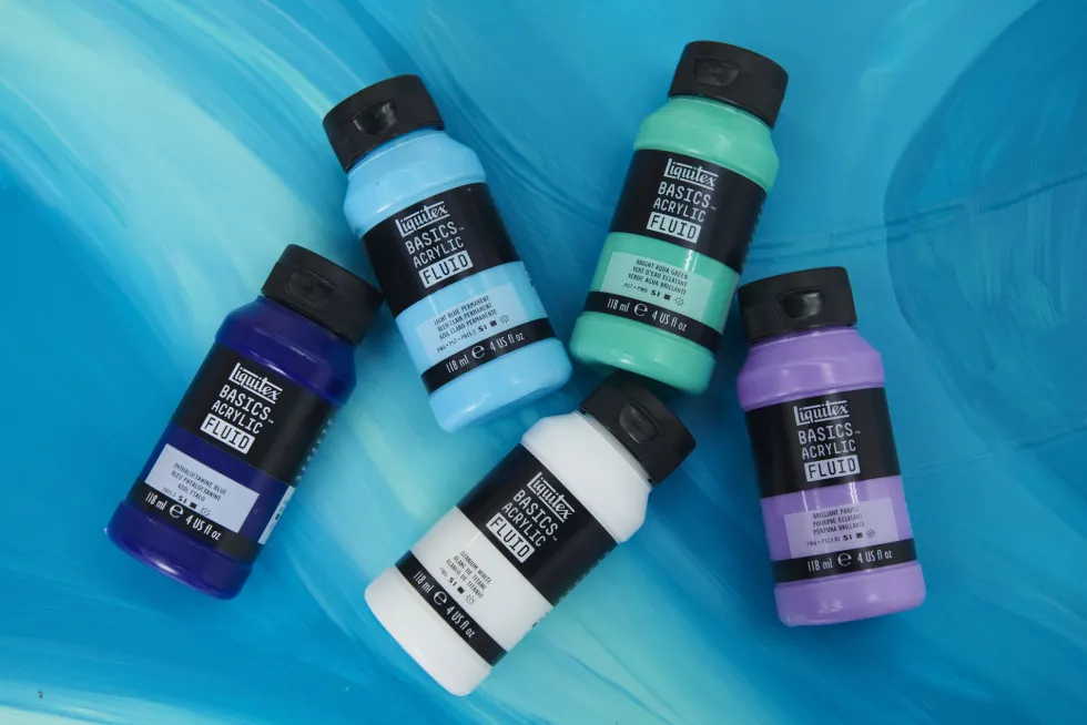 Zestaw farb Basics Acrylic Fluid - Liquitex - 12 kolorów x 118 ml