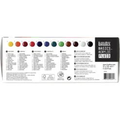 Zestaw farb Basics Acrylic Fluid - Liquitex - 12 kolorów x 118 ml