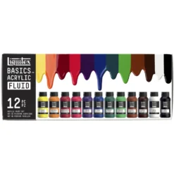 Zestaw farb Basics Acrylic Fluid - Liquitex - 12 kolorów x 118 ml