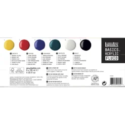 Zestaw farb Basics Acrylic Fluid - Liquitex - 6 kolorów x 118 ml