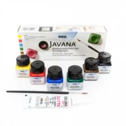 Zestaw farb do jedwabiu i jasnych tkanin Javana - Kreul - 6 kolorów x 20 ml