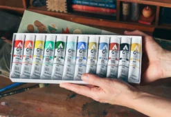 Zestaw farb gwaszy Acryla Gouache - Holbein - Rebecca Green 12 kolorów x 20 ml