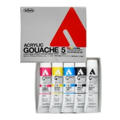 Zestaw farb gwaszy Acryla Gouache Primary Colors - Holbein - 5 kolorów x 20 ml