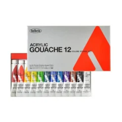 Zestaw farb gwaszy Acryla Gouache School Set - Holbein - 12 kolorów x 12 ml