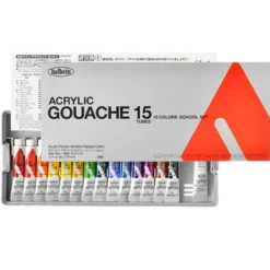 Zestaw farb gwaszy Acryla Gouache School Set - Holbein - 15 kolorów