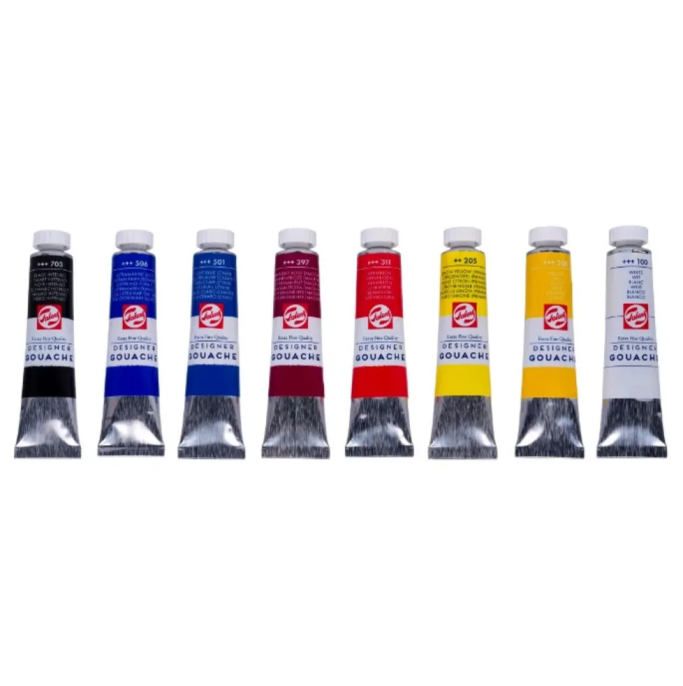 Zestaw farb gwaszy Designer - Talens - 8 kolorów x 20 ml
