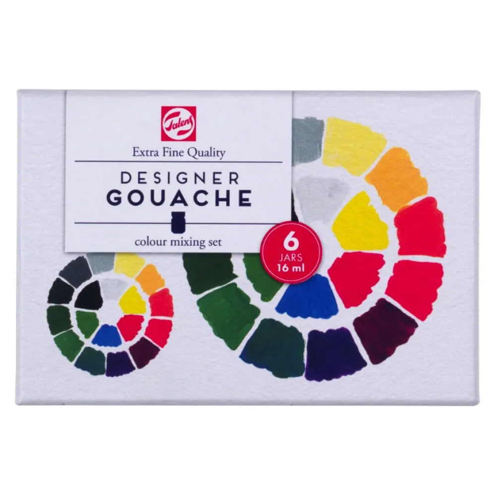 Zestaw farb gwaszy w słoiczkach - Talens - 6 kolorów x 16 ml