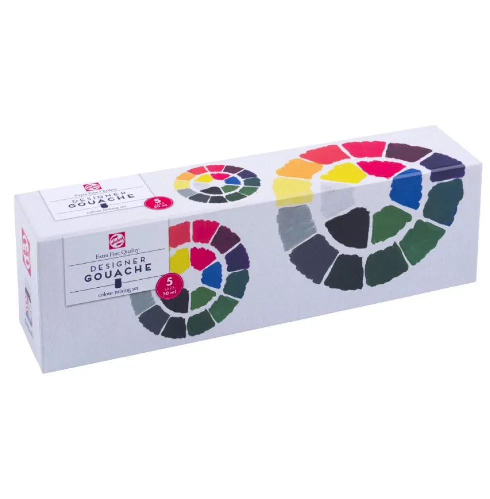 Zestaw farb gwaszy w słoiczkach - Talens - 5 kolorów x 50 ml