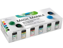Zestaw farb marmurkowych Magic Marble - Kreul - Basic, 6 kolorów x 20 ml
