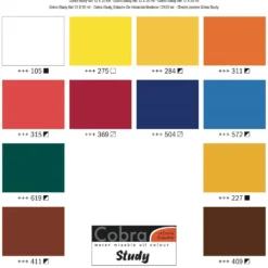 Zestaw farb olejnych Study w tubkach - Cobra - 12 kolorów x 20 ml