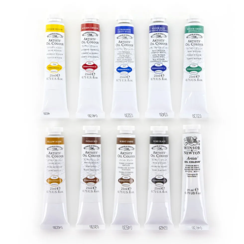 Zestaw farb olejnych w tubkach Artists - Winsor&Newton - 10 kolorów x 21 ml
