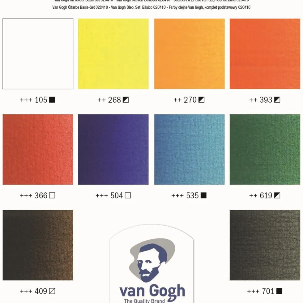 Zestaw farb olejnych w tubkach - Van Gogh - 10 kolorów x 20 ml